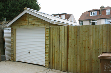 Timber garage and back gate